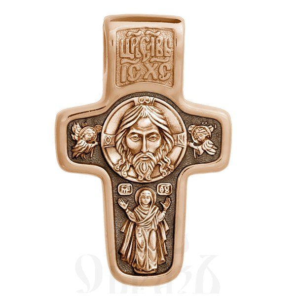 крест «спас нерукотворный. святитель николай чудотворец», золото 585 проба красное (арт. 201.054-1)