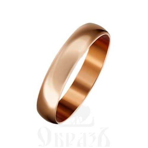 обручальное кольцо ширина 4,0 мм золото 585 проба красного цвета (01-2428-00-000-1110-11)